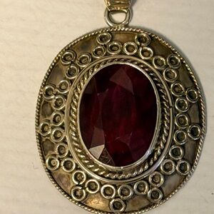 BNY Silver and Red vintage Pendant